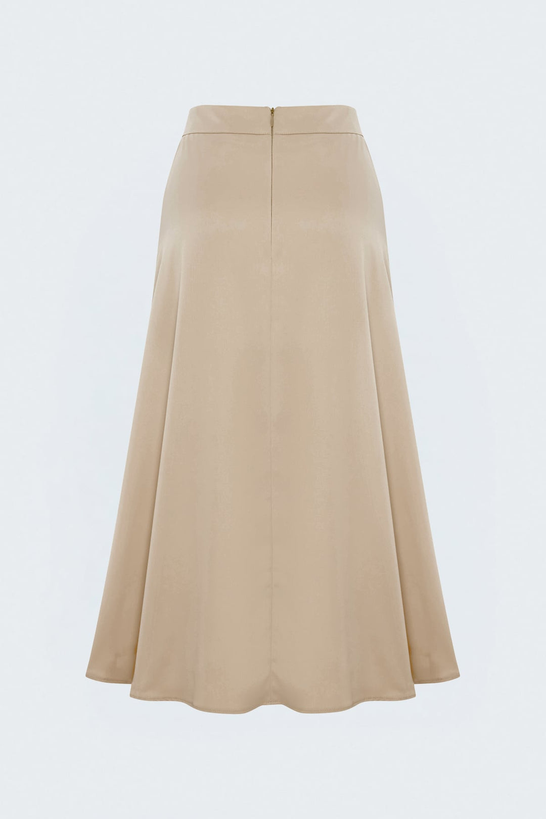 Sateen Jupe Midi Satin - Beige