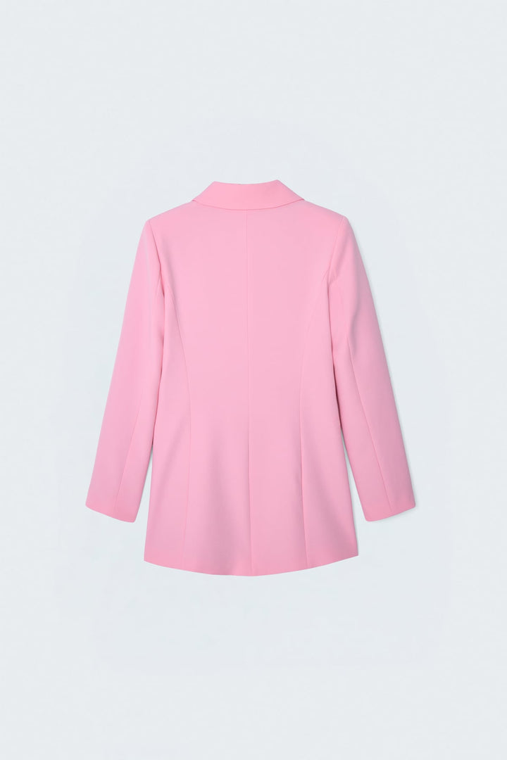 Sateen Veste classique à col mono - Clair Rose