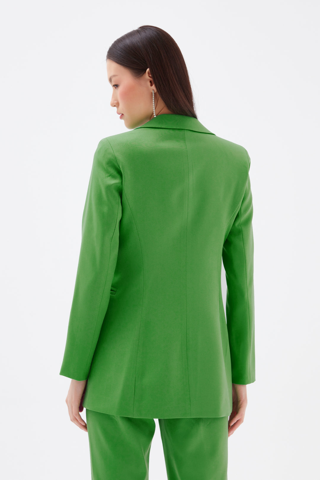Sateen Veste Classique à Col Mono - Clair Vert