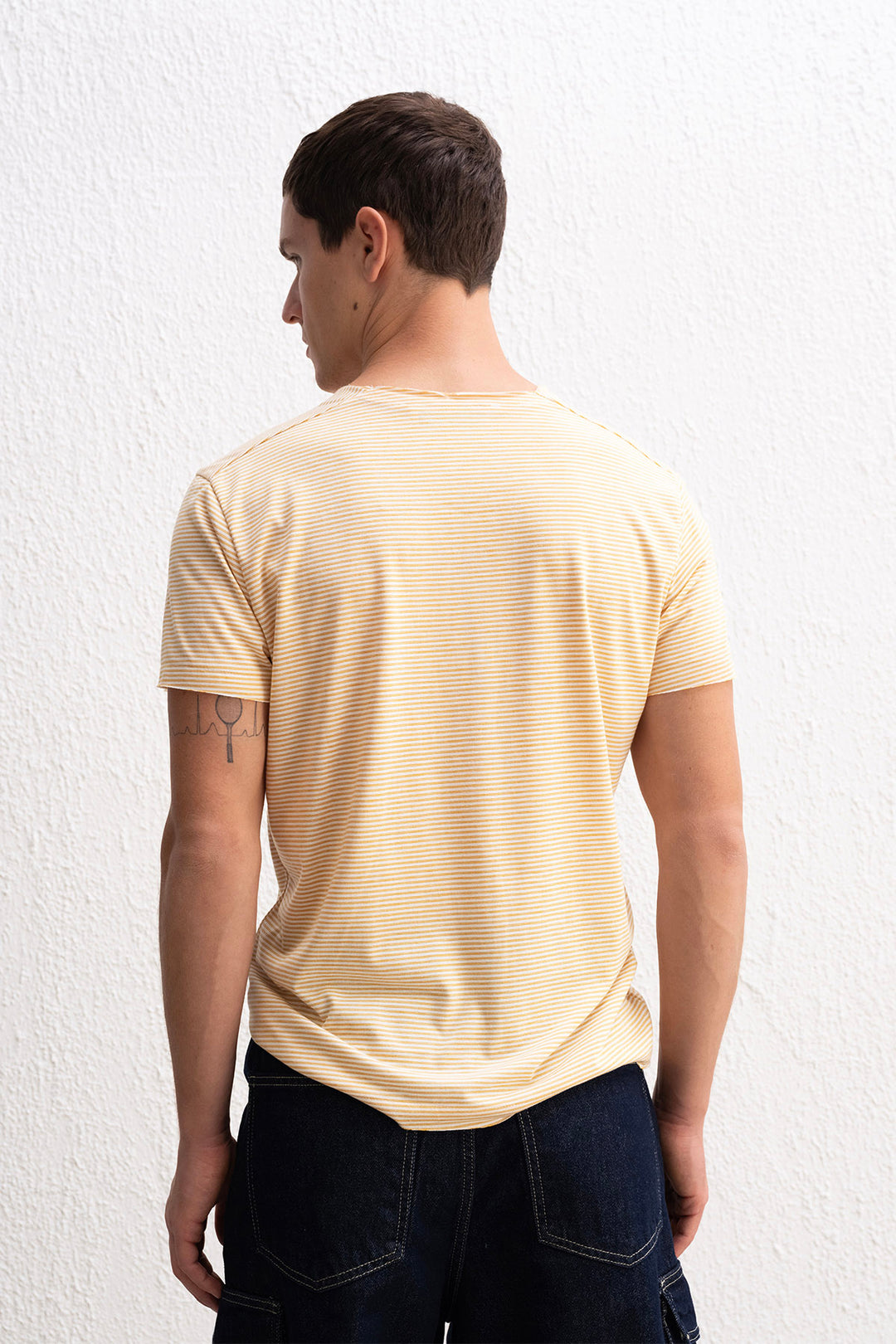Giesto T-shirt jaune à rayures avec détails de broderie - Jaune