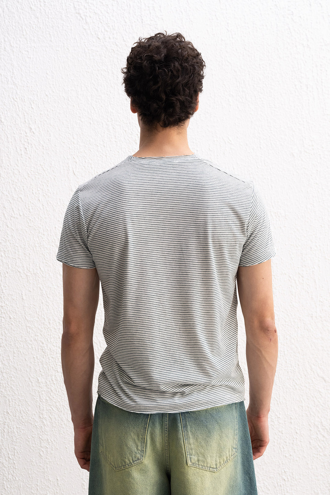 Giesto T-shirt vert à rayures avec détails de broderie - Vert