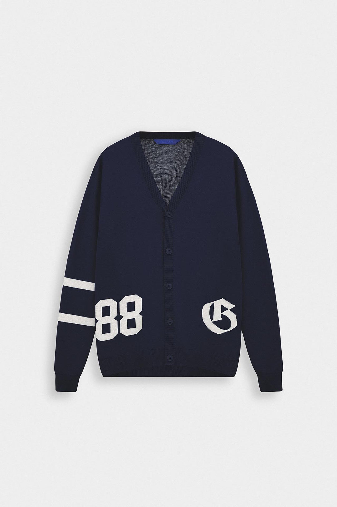 Giesto Gilet en tricot bleu marine avec détails brodés et boutons - Bleu marine