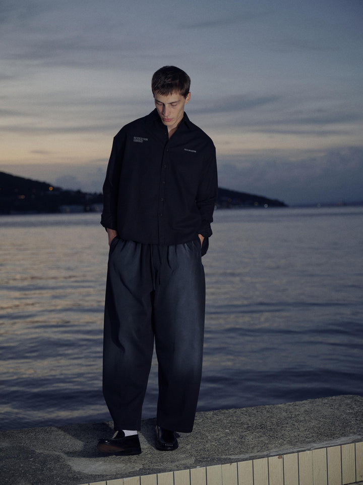 Giesto Chemise en gabardine anthracite brodée - Anthracite