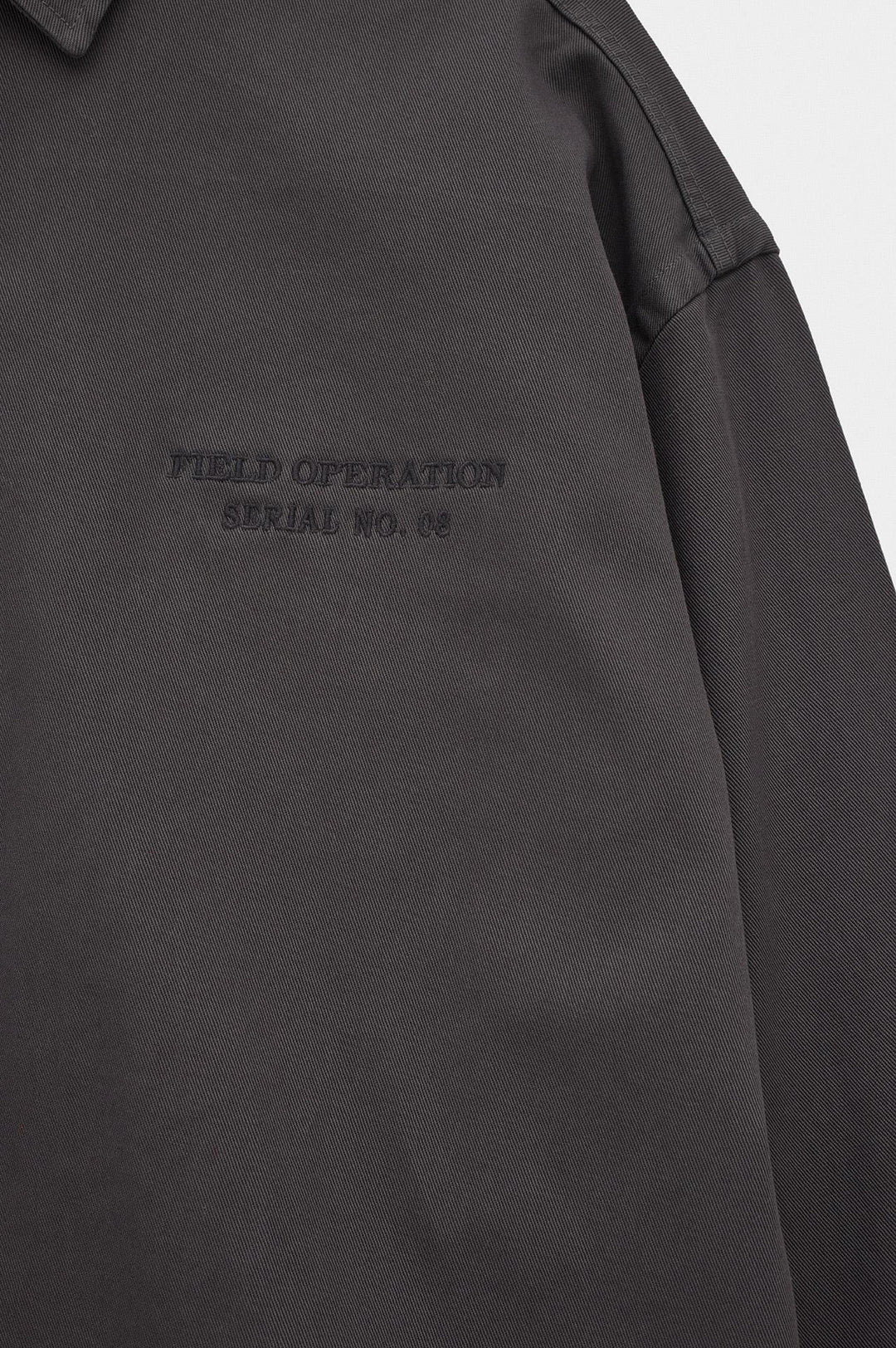 Giesto Chemise en gabardine anthracite brodée - Anthracite
