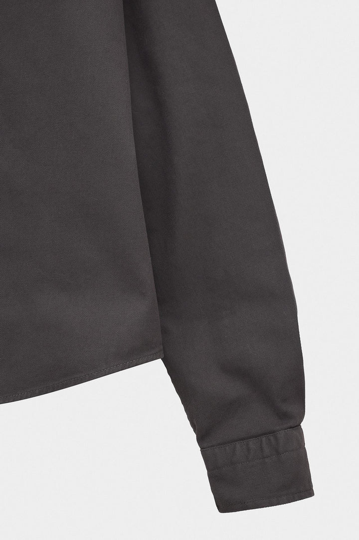 Giesto Chemise en gabardine anthracite brodée - Anthracite