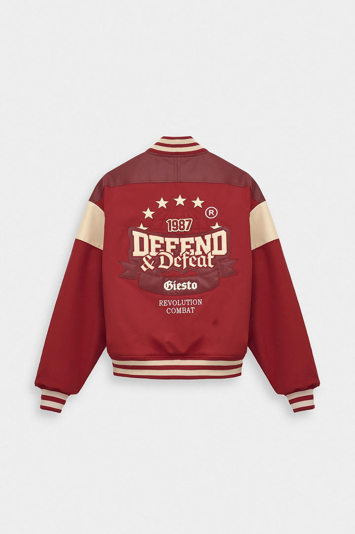 Giesto Veste de collège rouge avec broderie - Rouge