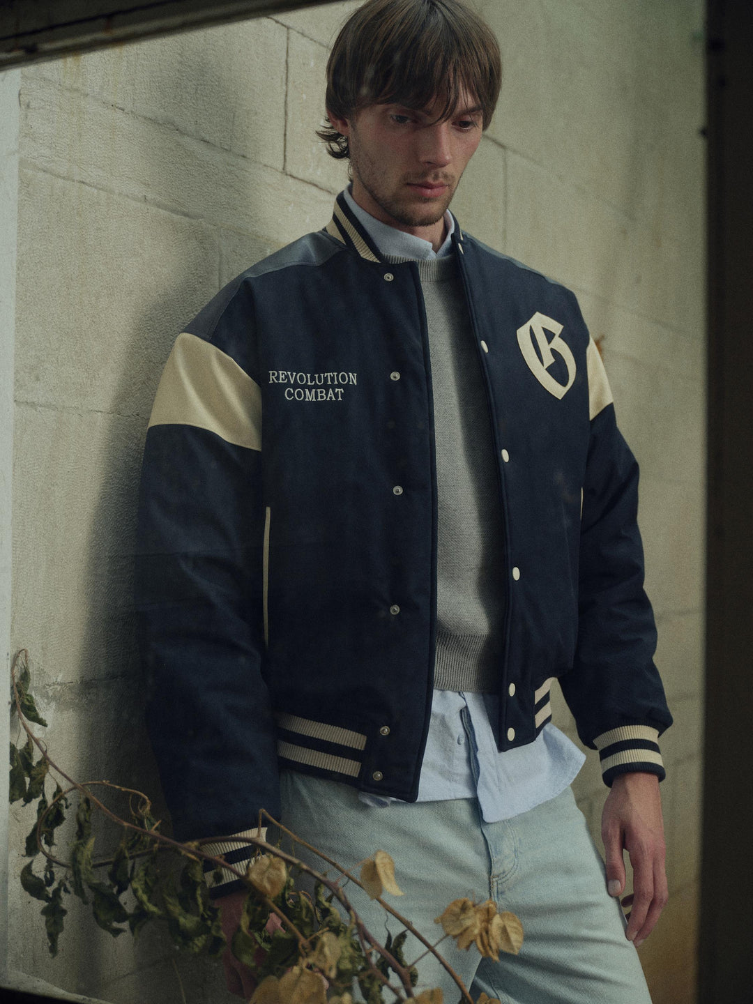 Giesto Veste de collège bleu marine avec broderie - Bleu marine