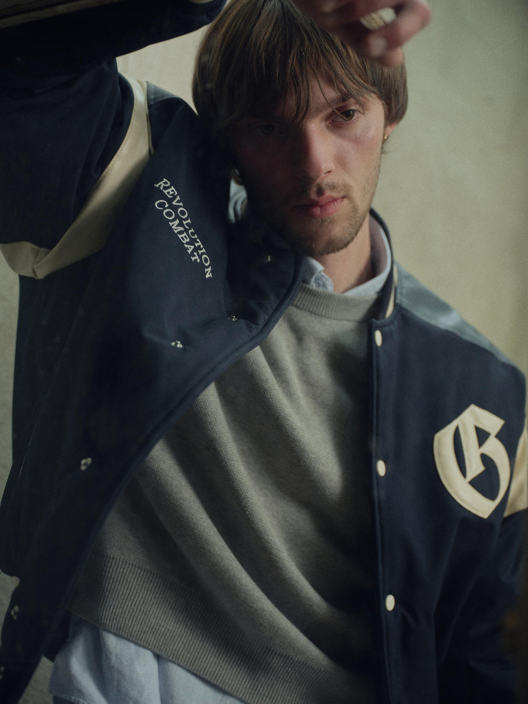 Giesto Veste de collège bleu marine avec broderie - Bleu marine