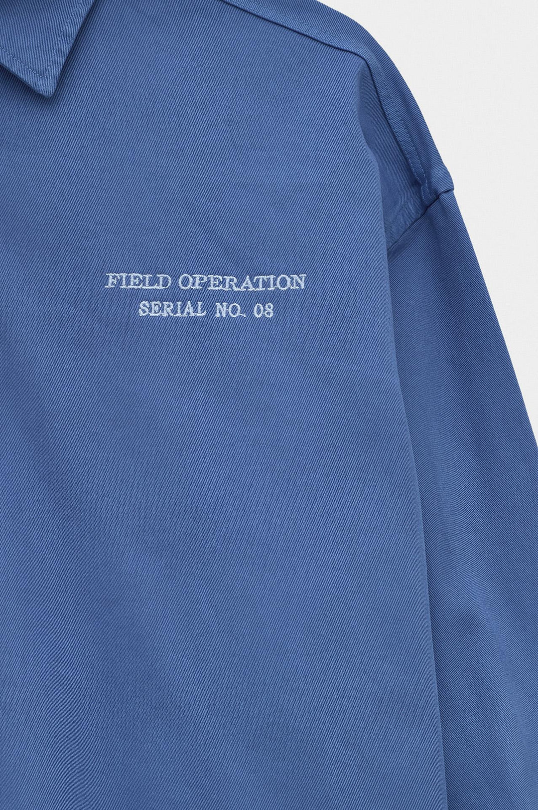 Giesto Chemise en Gabardine Bleue avec Broderie - Bleu