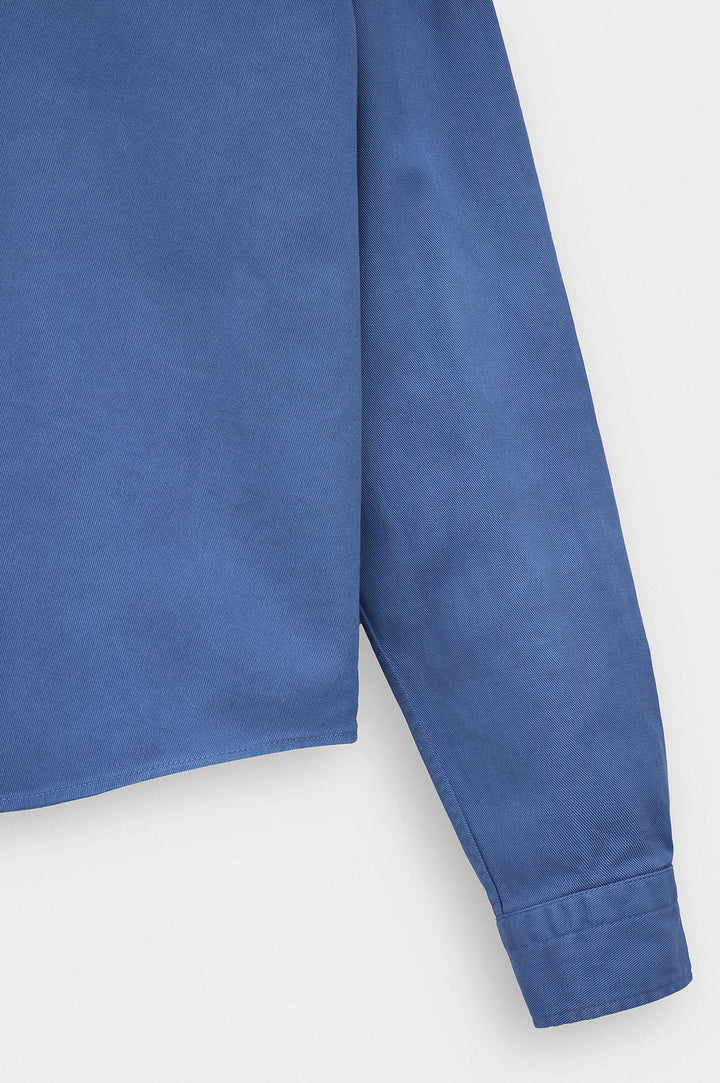 Giesto Chemise en Gabardine Bleue avec Broderie - Bleu