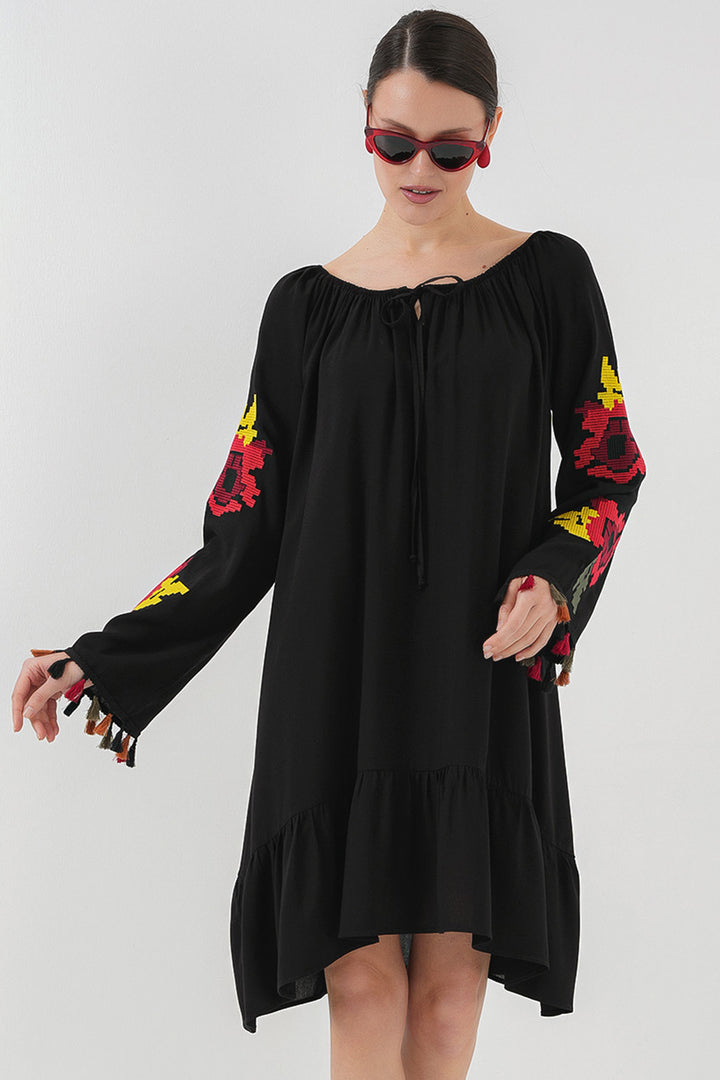 Bigdart Robe midi brodée 2531 - Noir