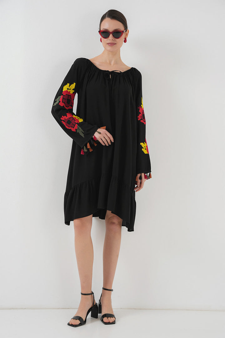 Bigdart Robe midi brodée 2531 - Noir