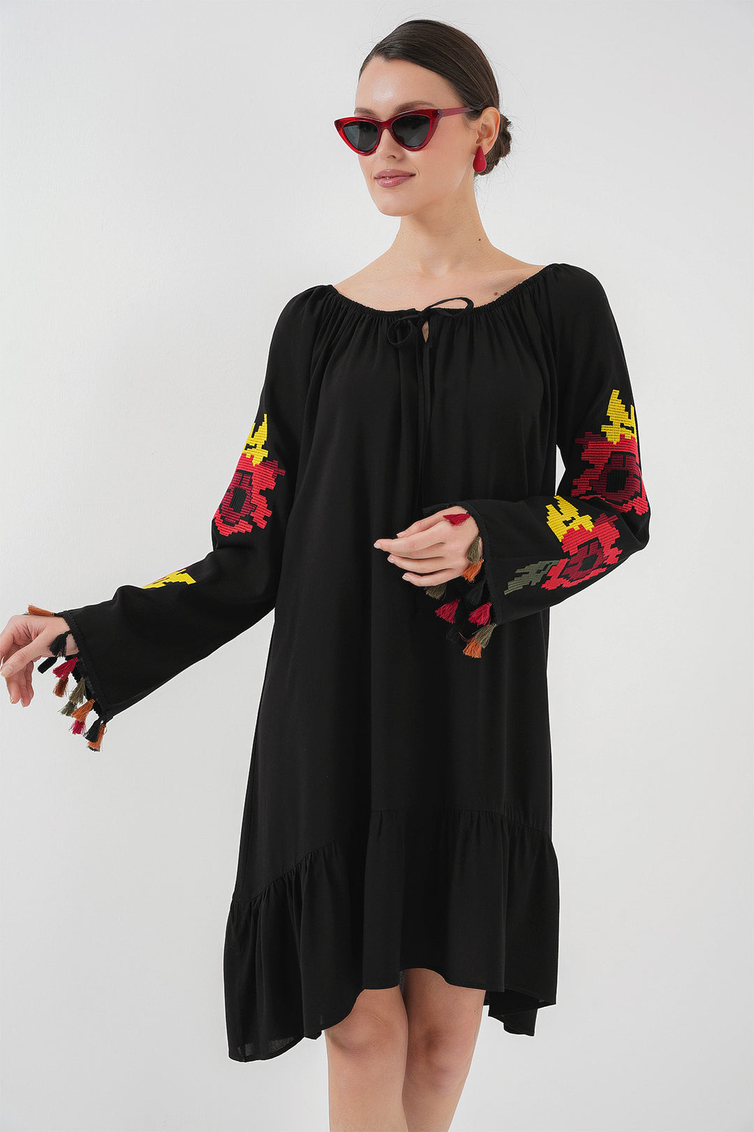 Bigdart Robe midi brodée 2531 - Noir