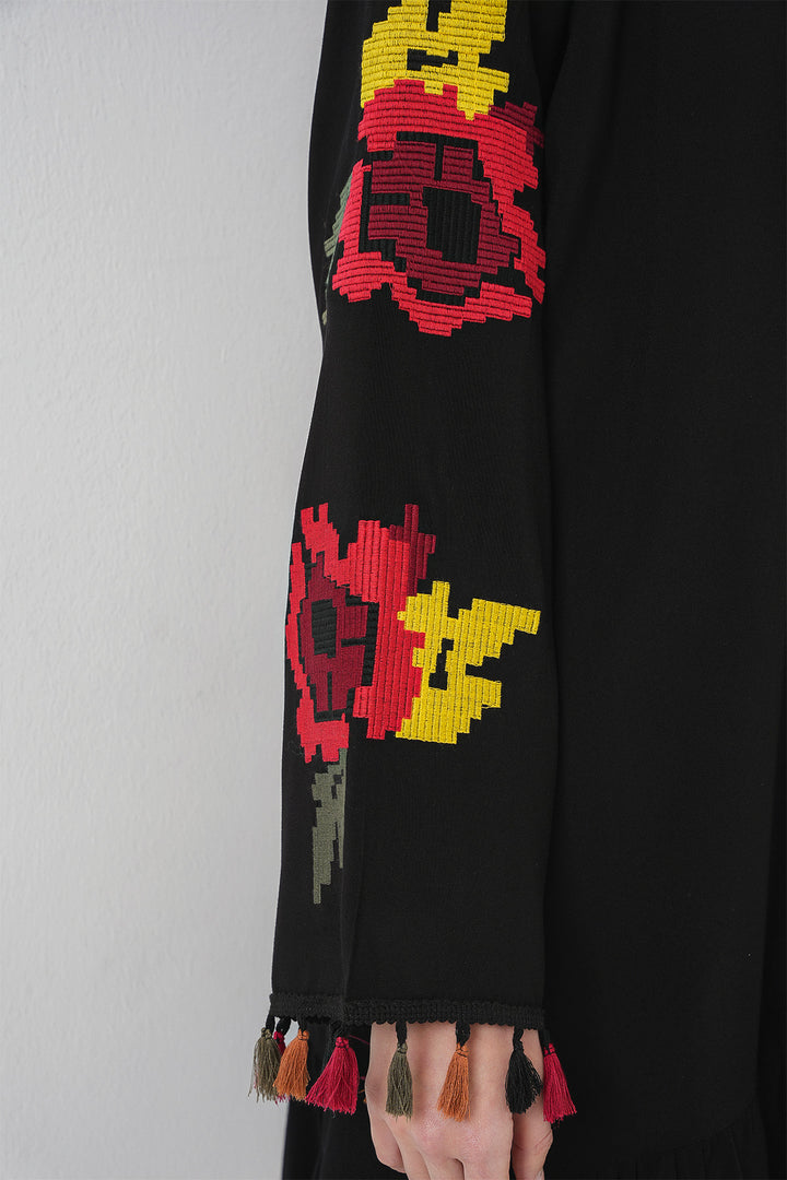 Bigdart Robe midi brodée 2531 - Noir
