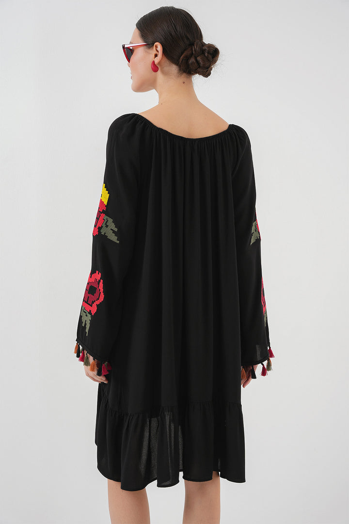 Bigdart Robe midi brodée 2531 - Noir