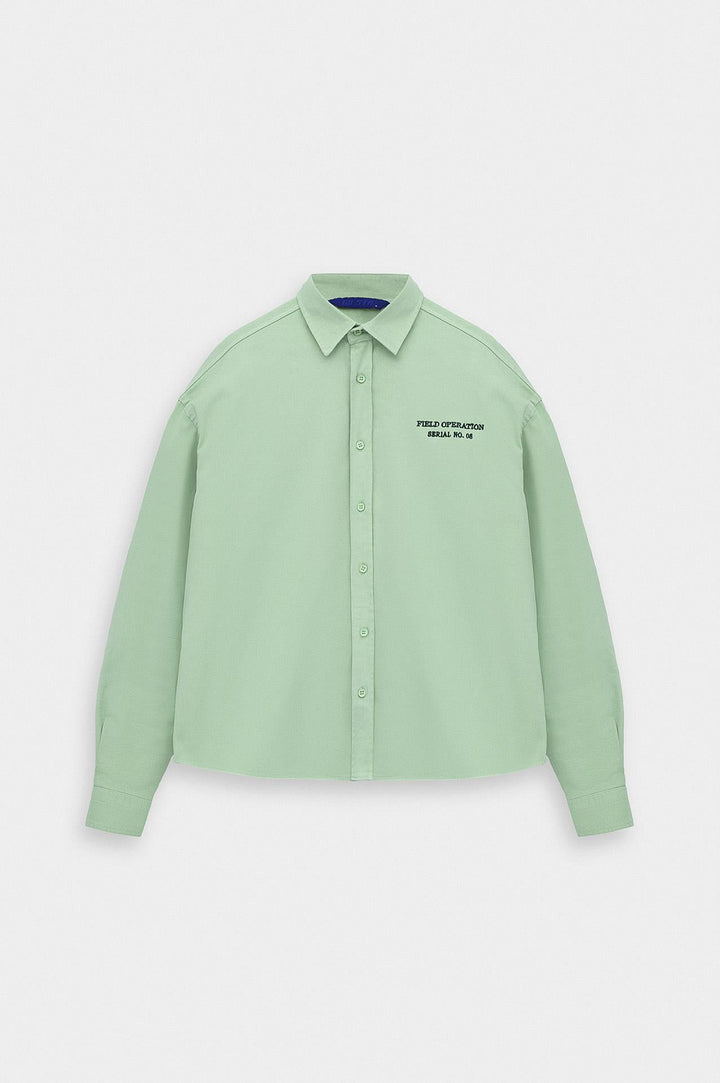 Giesto Chemise en gabardine menthe avec broderie - Menthe