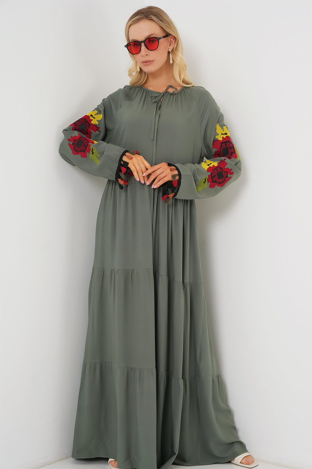 Bigdart Robe Longue Brodée 2534 - Kaki