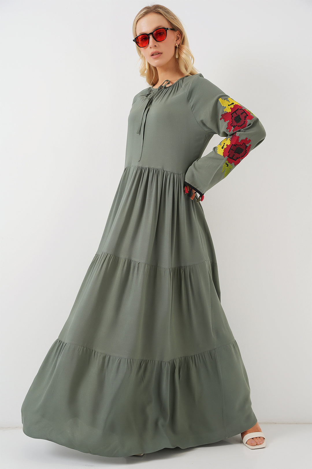 Bigdart Robe Longue Brodée 2534 - Kaki