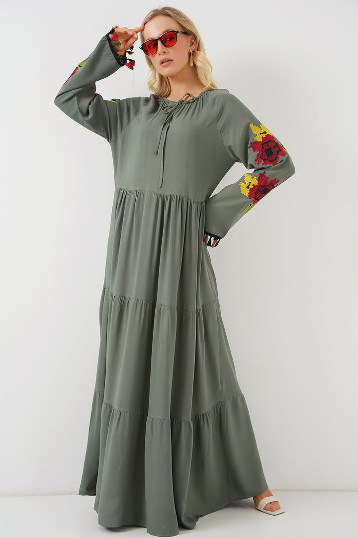 Bigdart Robe Longue Brodée 2534 - Kaki
