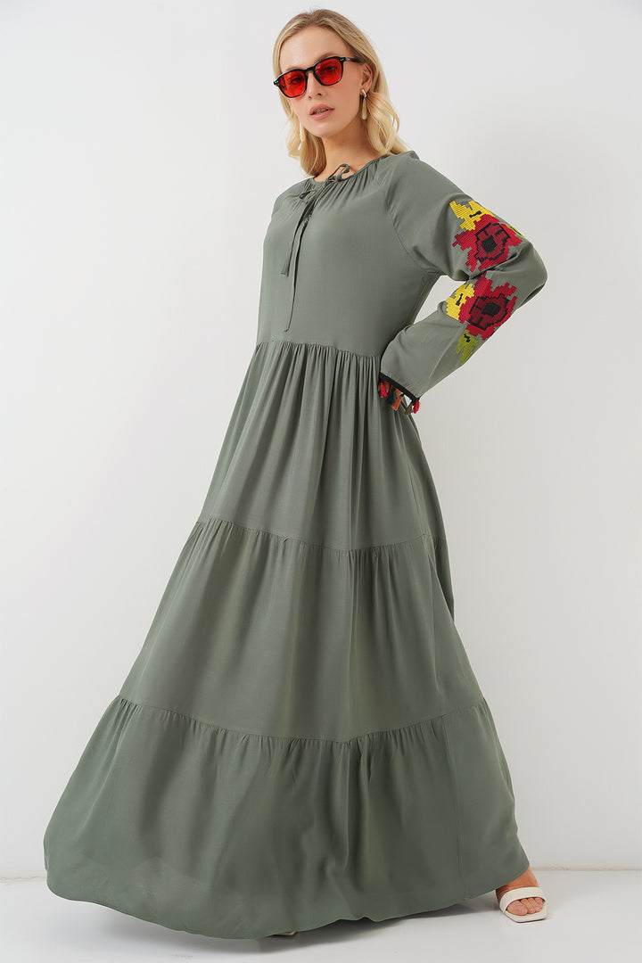 Bigdart Robe Longue Brodée 2534 - Kaki
