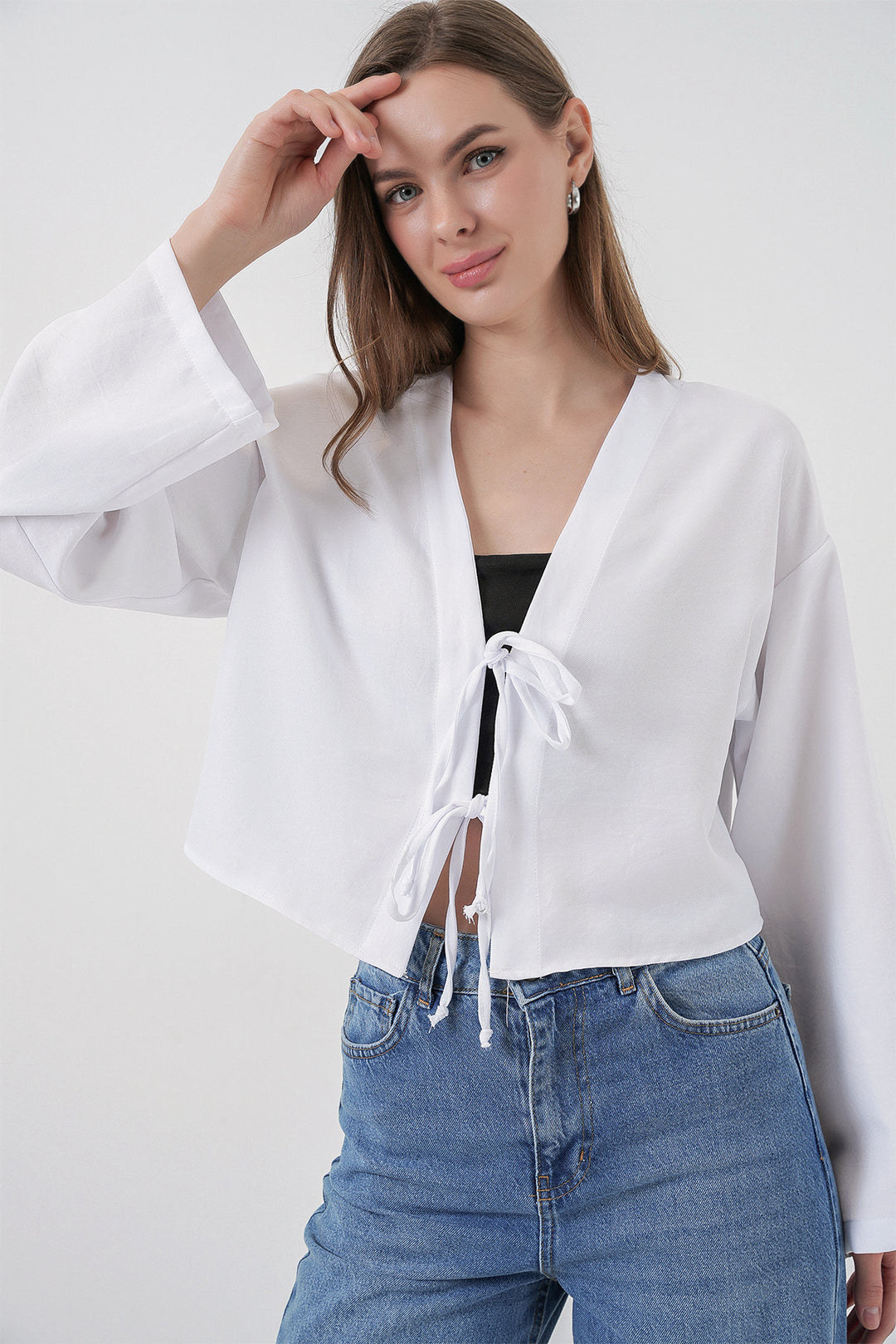 Bigdart Kimono en lin à nouer 960 - Blanc