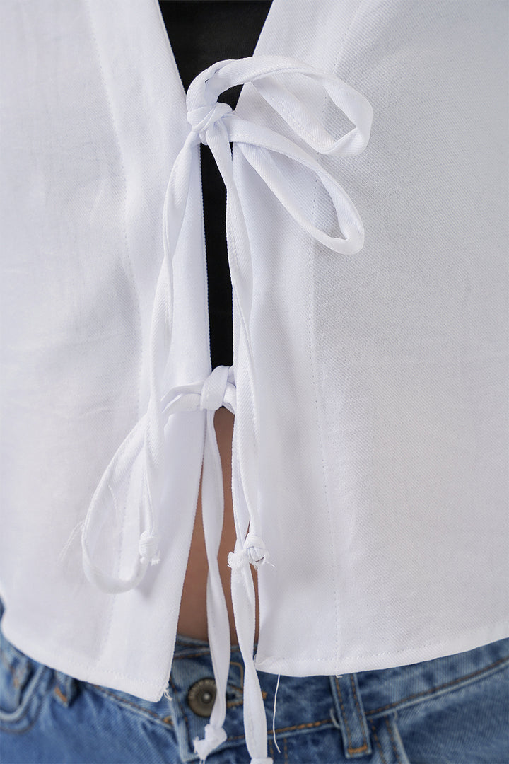Bigdart Kimono en lin à nouer 960 - Blanc