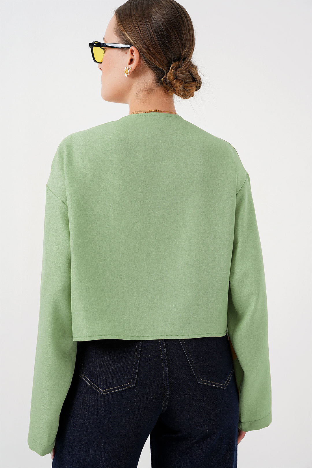 Bigdart Kimono en lin à nouer devant 960 - Vert clair