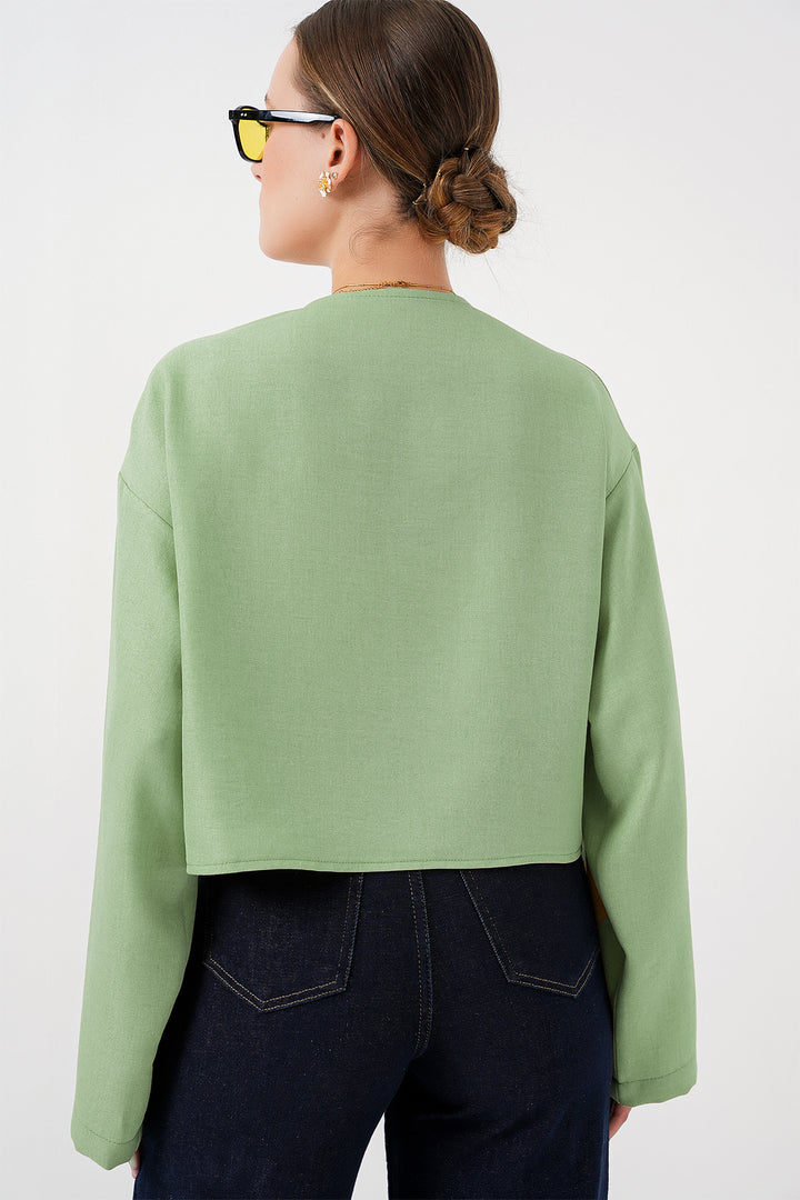 Bigdart Kimono en lin à nouer devant 960 - Vert clair