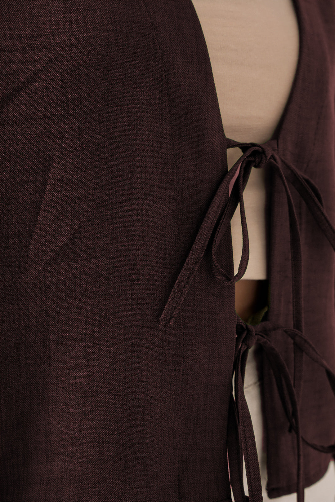 Bigdart Kimono en lin à nouer devant 960 - Marron