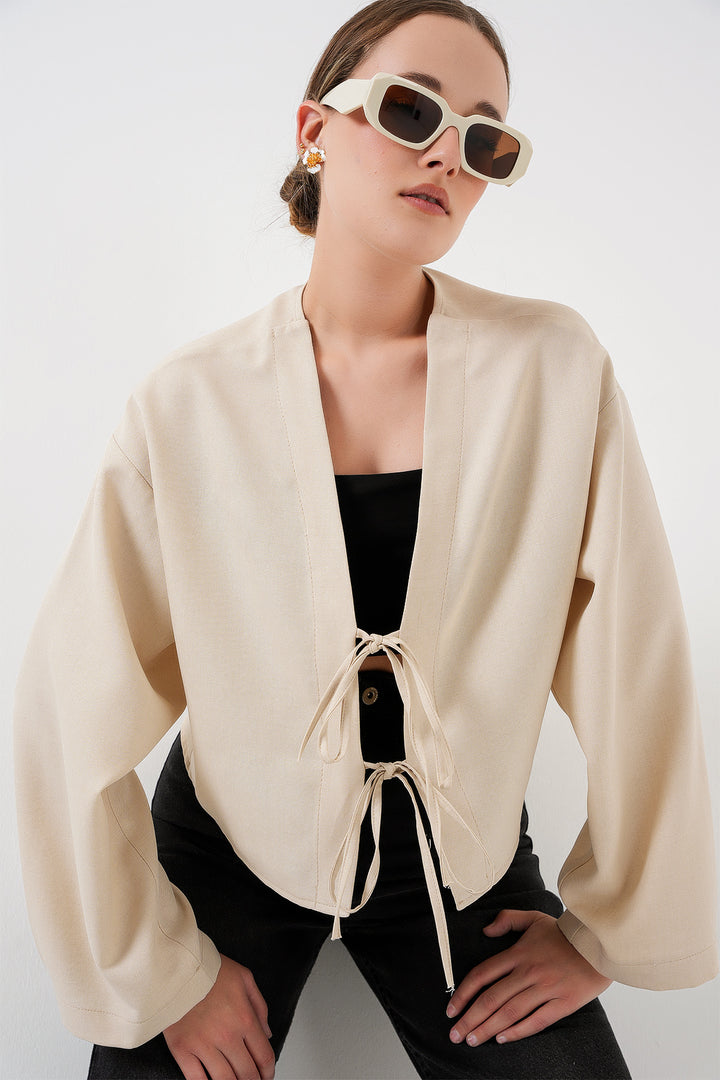 Bigdart Kimono en lin à nouer 960 - Crème