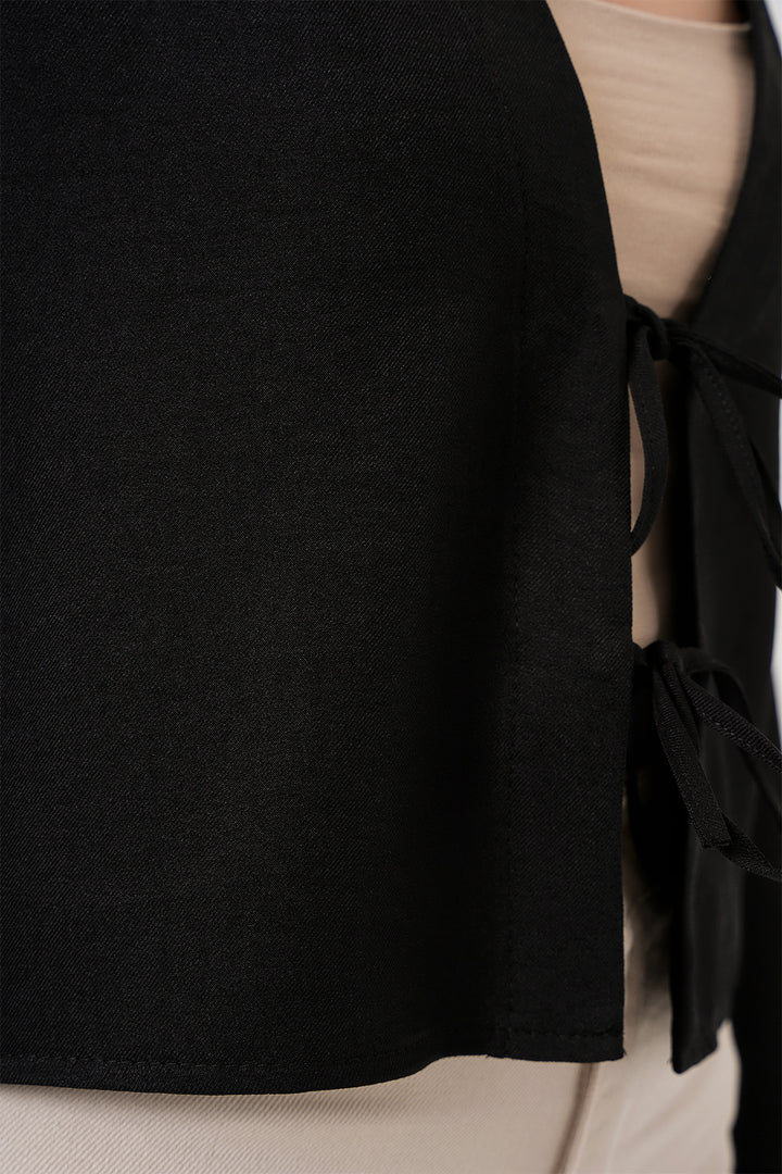 Bigdart Kimono en lin à nouer 960 - Noir