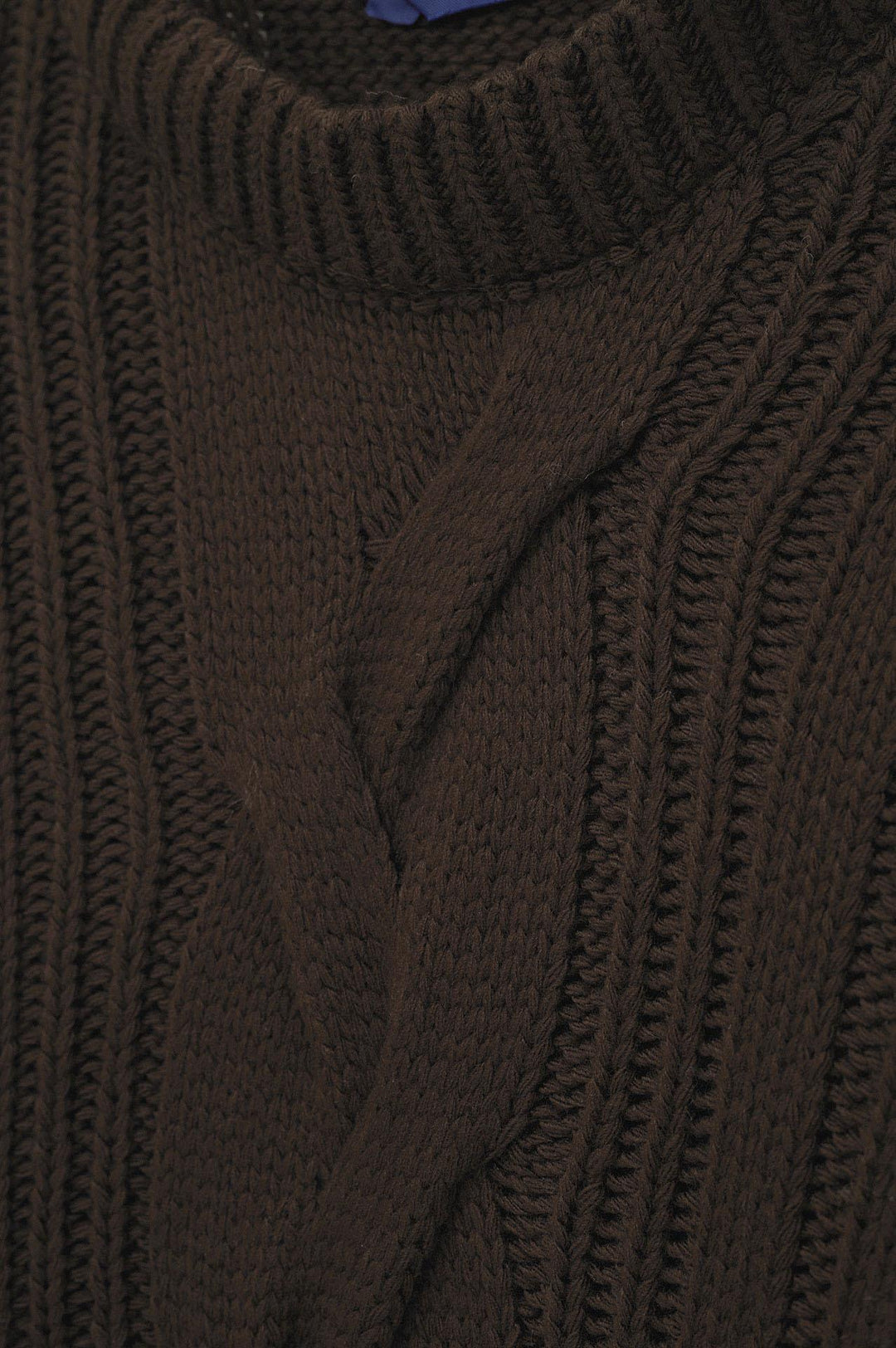 Giesto Pull en tricot marron à col rond texturé - Marron