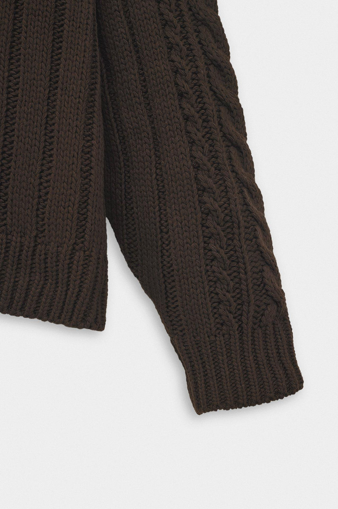 Giesto Pull en tricot marron à col rond texturé - Marron