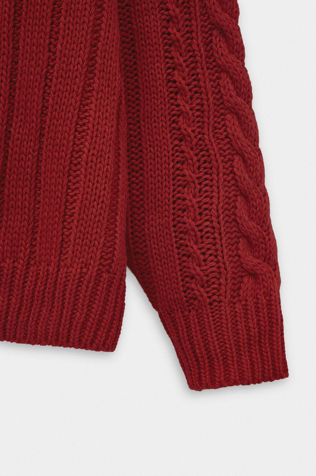 Giesto Pull en tricot rouge à col rond texturé - Rouge