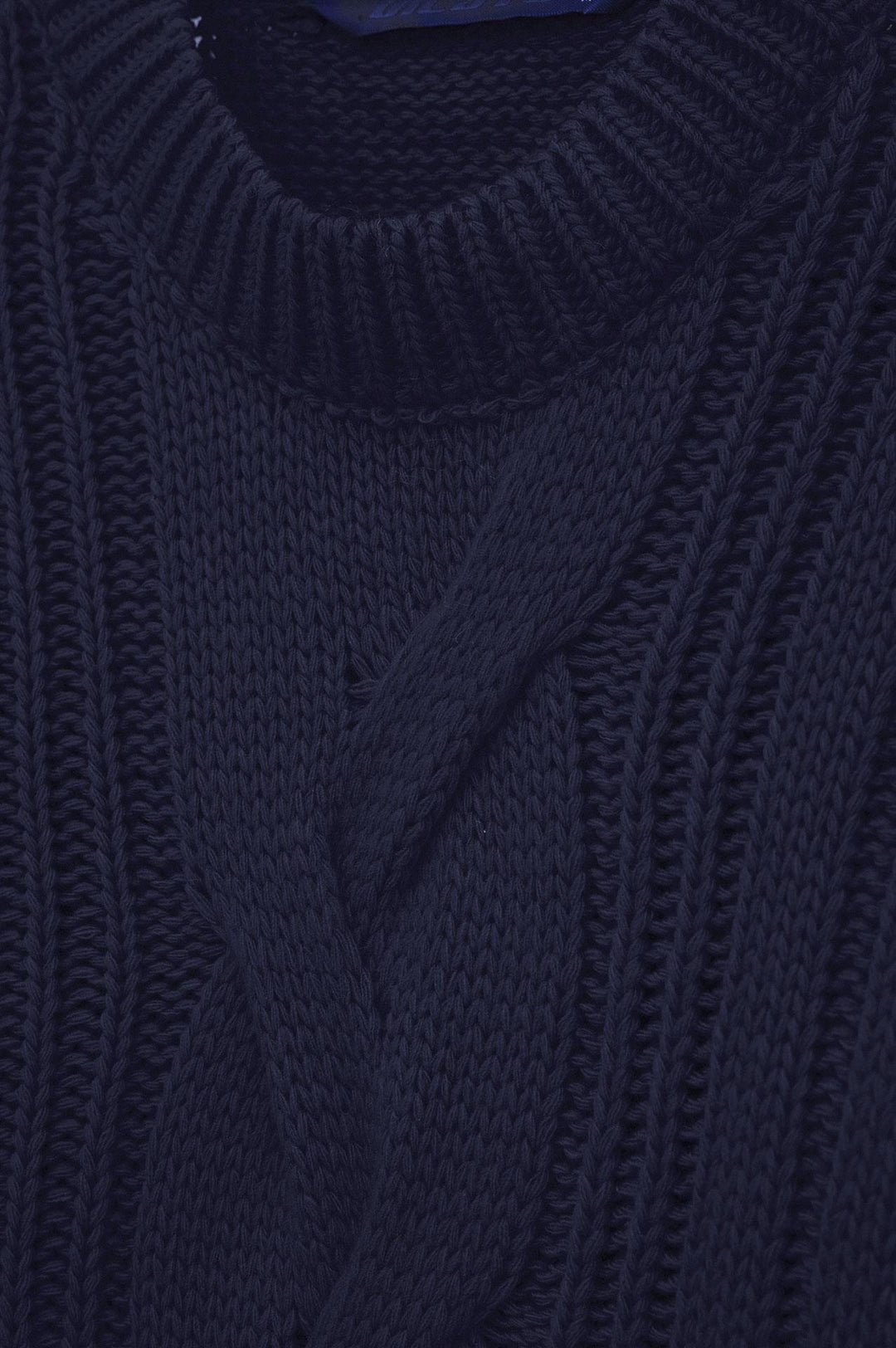 Giesto Pull en tricot bleu marine à col rond texturé - Bleu marine