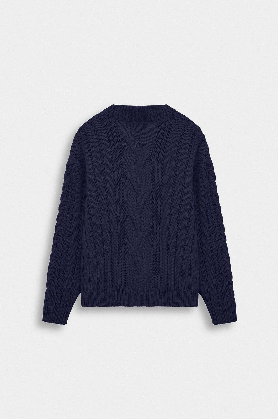 Giesto Pull en tricot bleu marine à col rond texturé - Bleu marine
