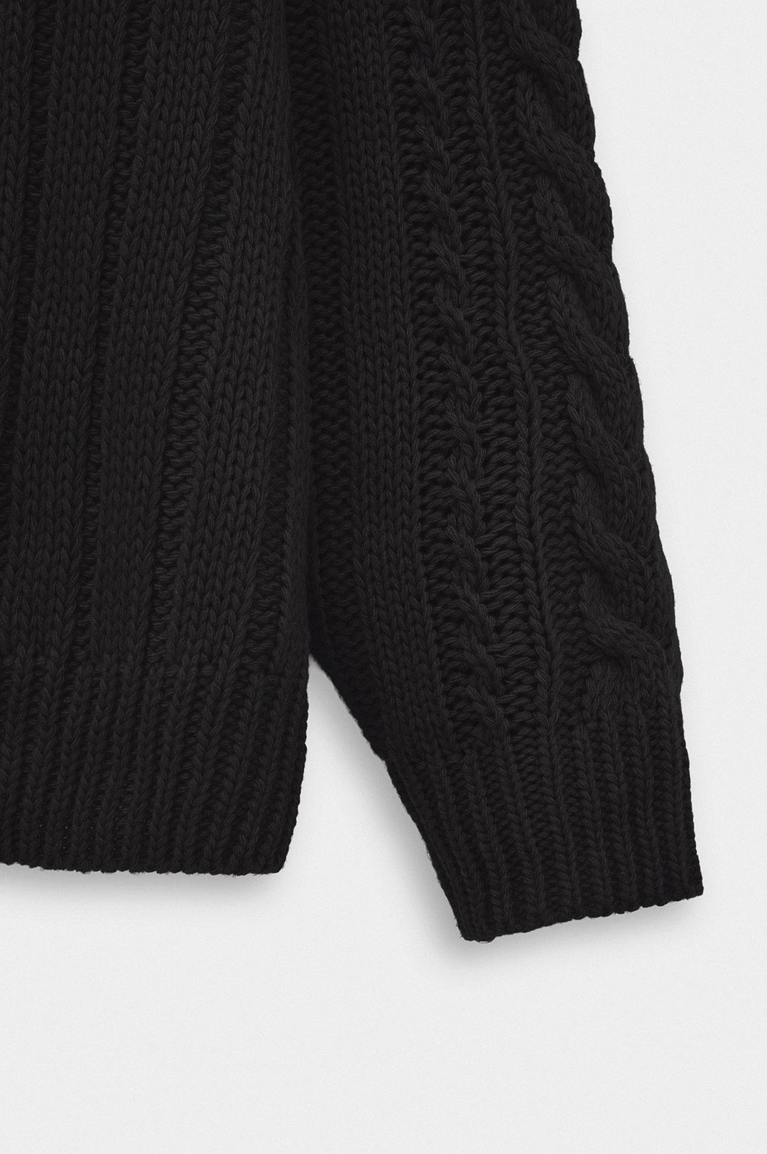 Giesto Pull en tricot noir à col rond texturé - Noir