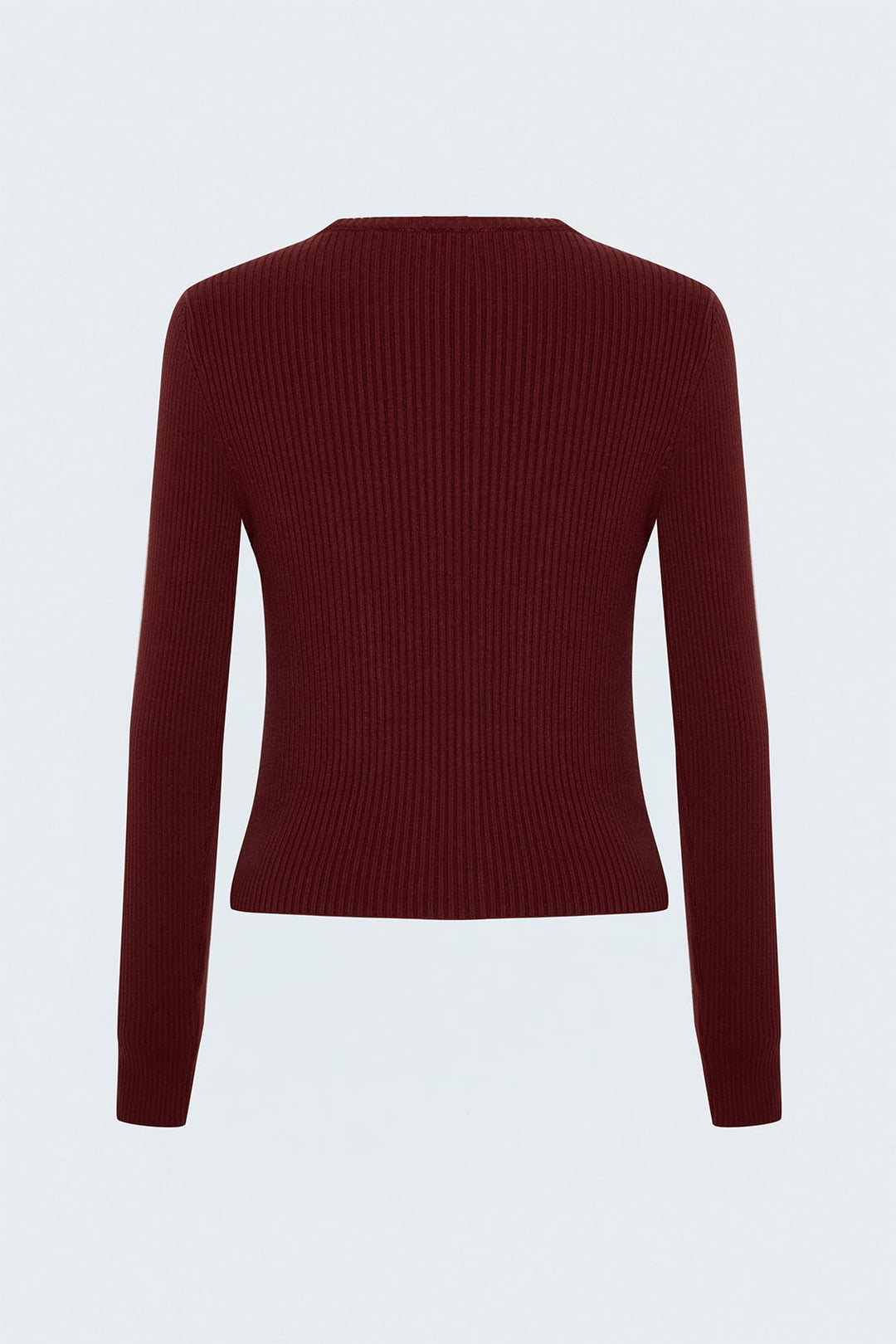 Sateen Pull à rayures tricotées - Bordeaux