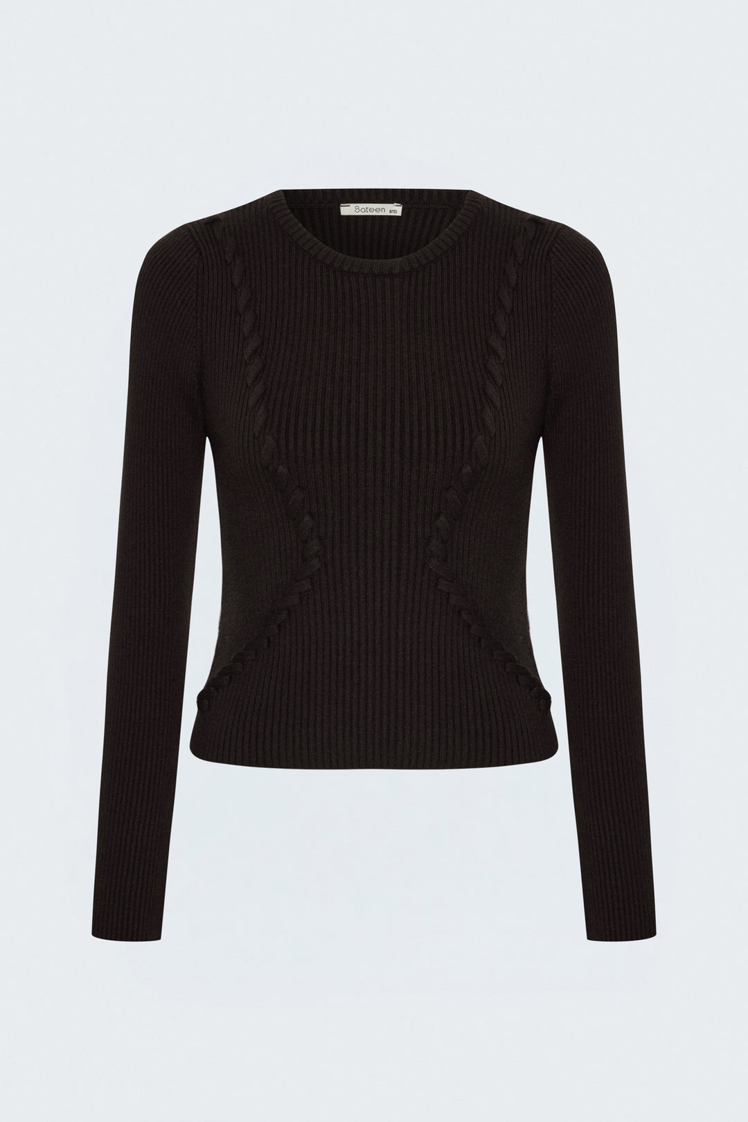 Sateen Pull à rayures tricotées - Marron