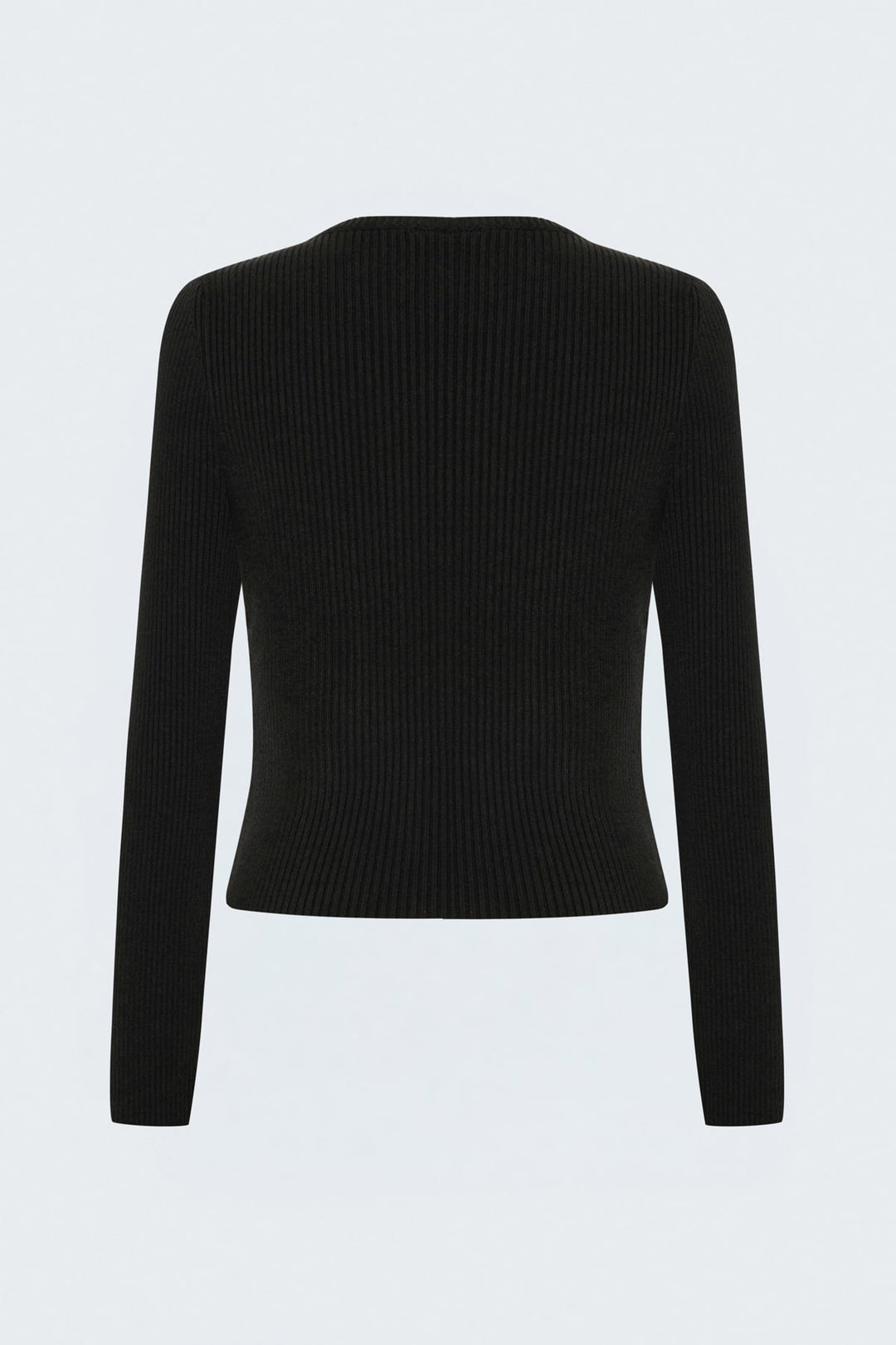 Sateen Pull tricot à bande tissée - Noir