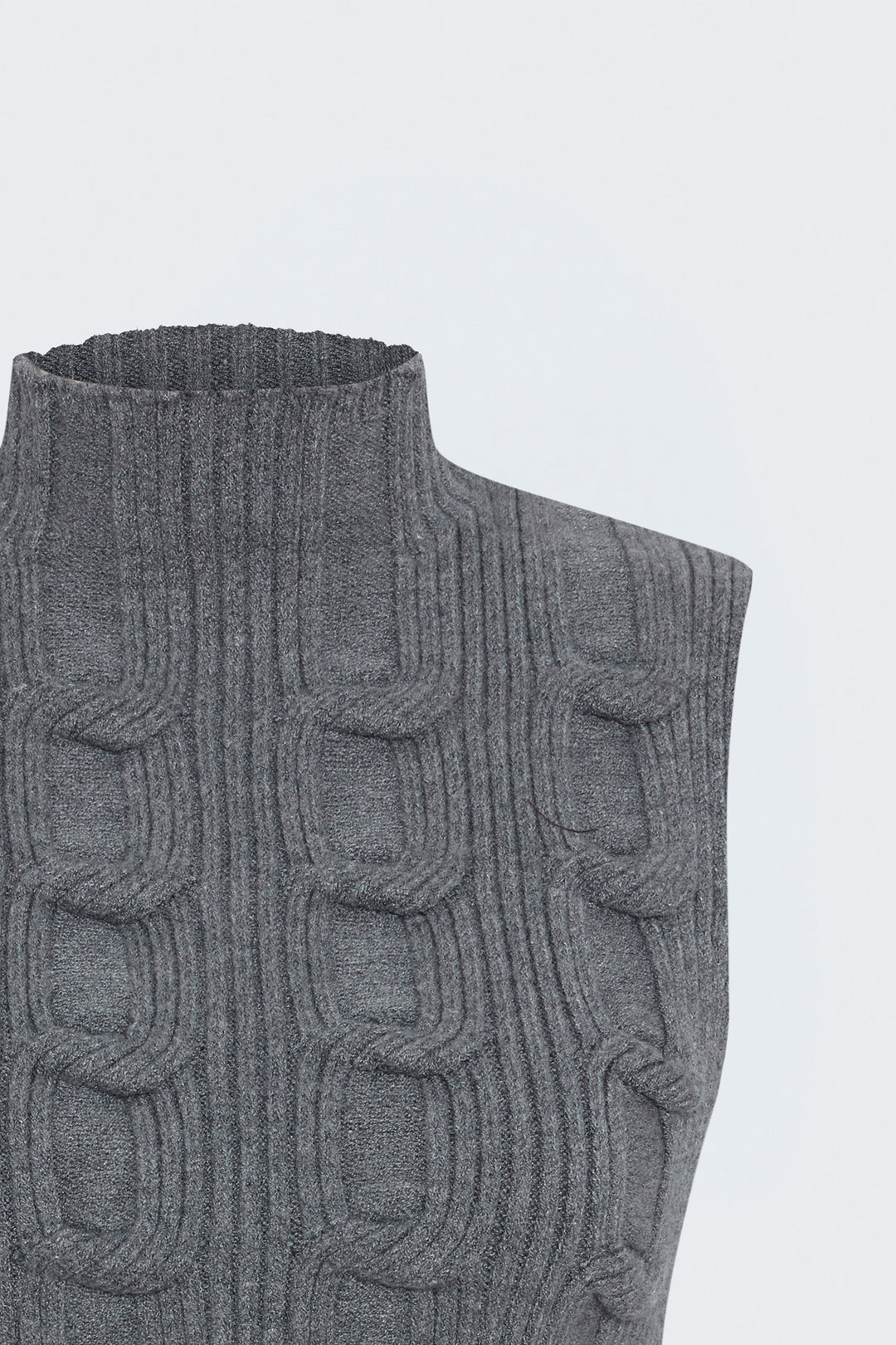 Sateen Pull sans manches tressé - Gris