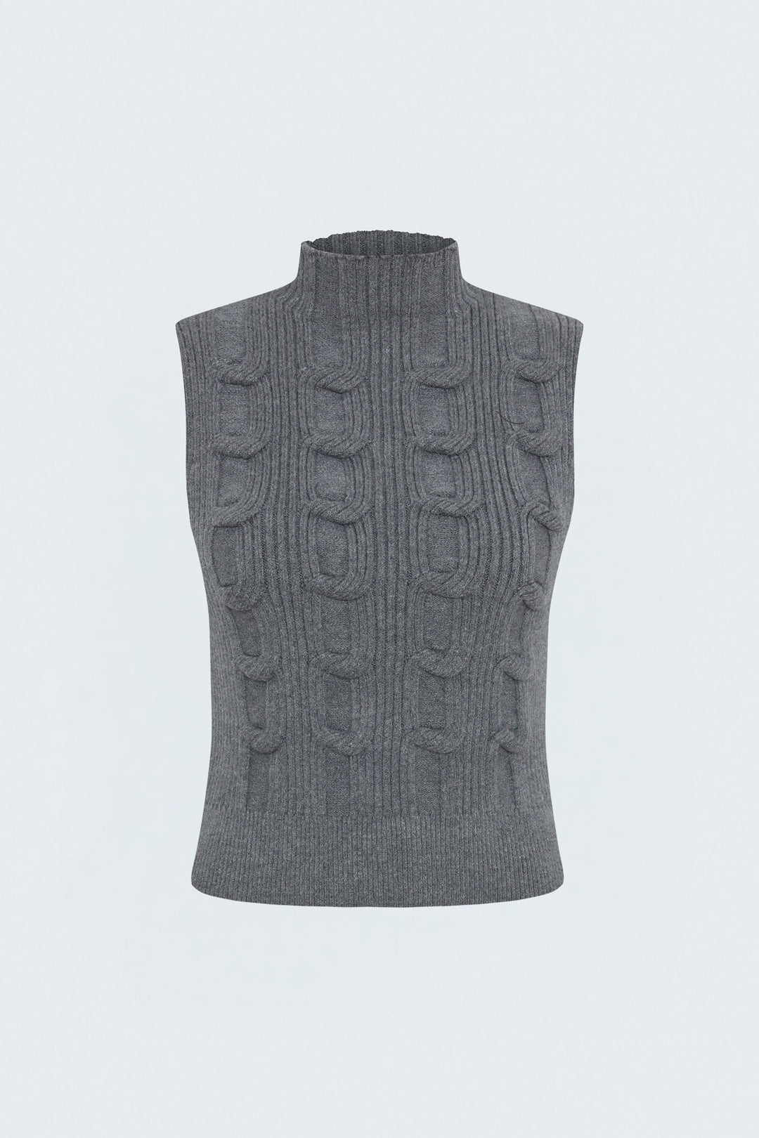 Sateen Pull sans manches tressé - Gris