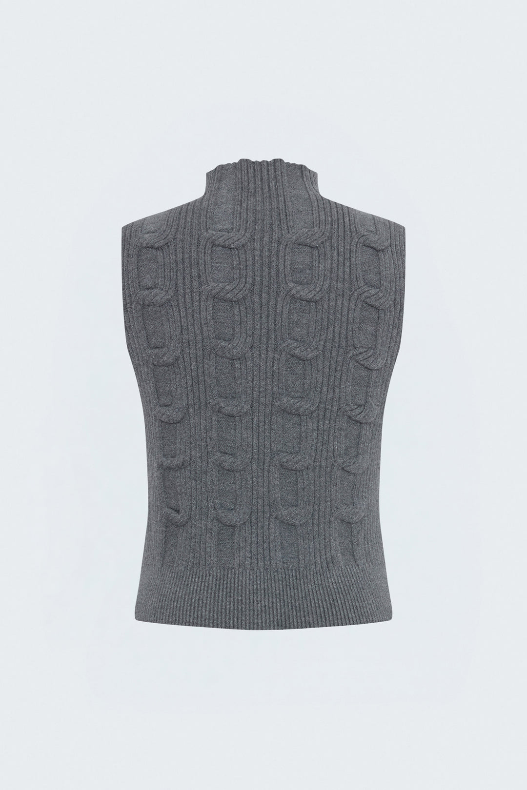 Sateen Pull sans manches tressé - Gris