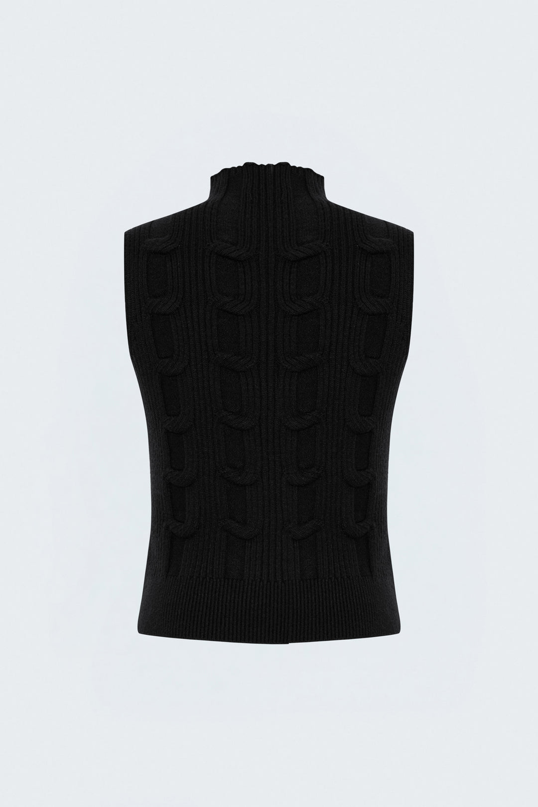 Sateen Pull sans manches tressé - Noir