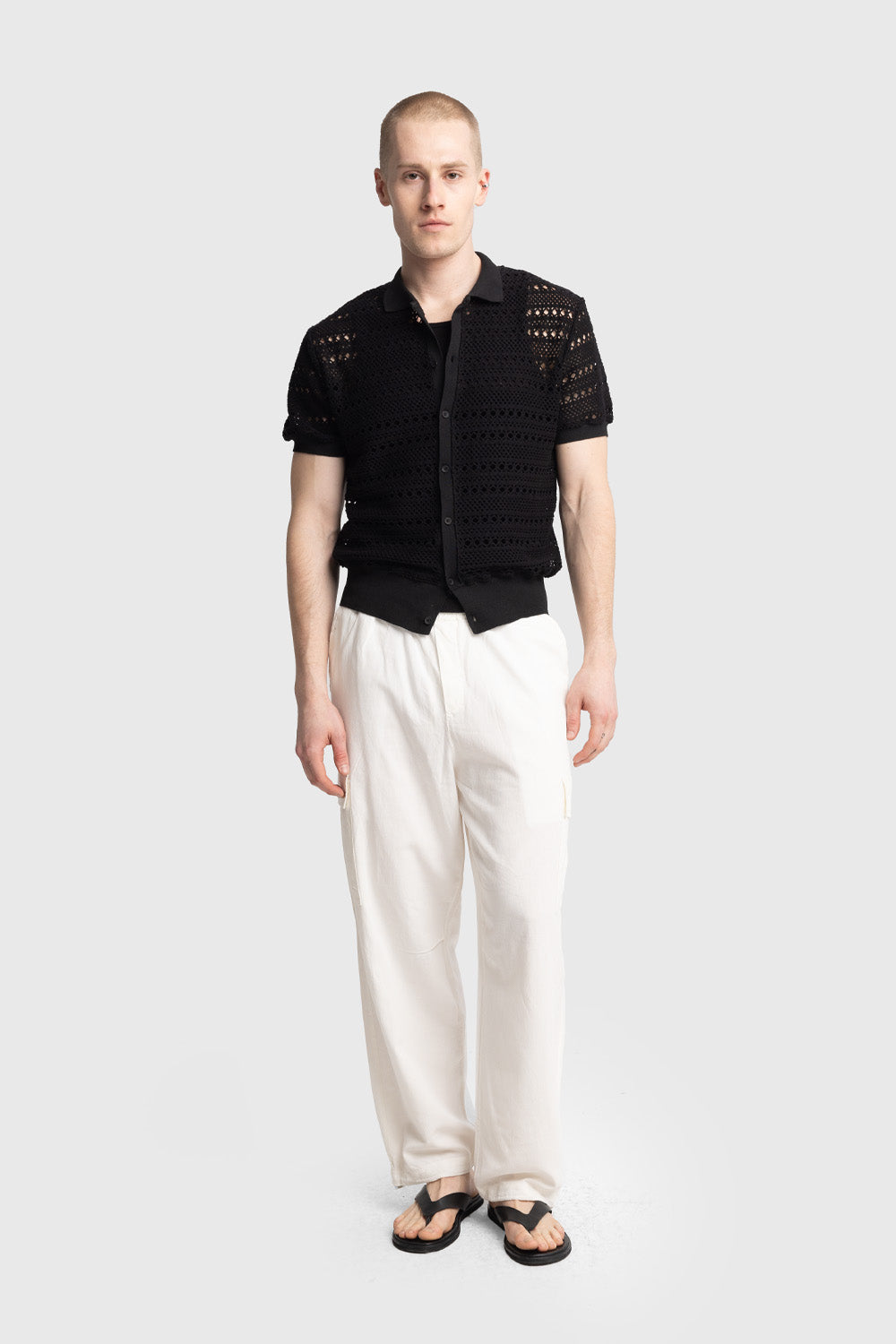 Giesto Chemise en tricot tissée - Noir