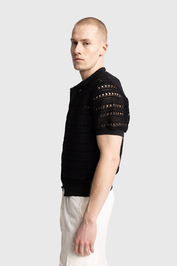 Giesto Chemise en tricot tissée - Noir