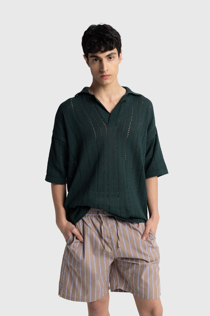 Giesto T-Shirt Tricot Tissé - Noir