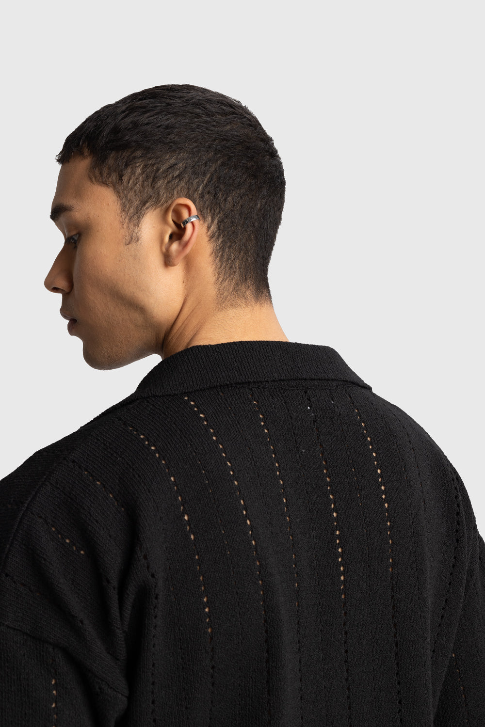 Giesto T-Shirt Tricot Tissé - Noir