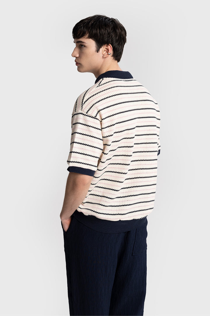 Giesto T-Shirt Tricot Tissé - Marron