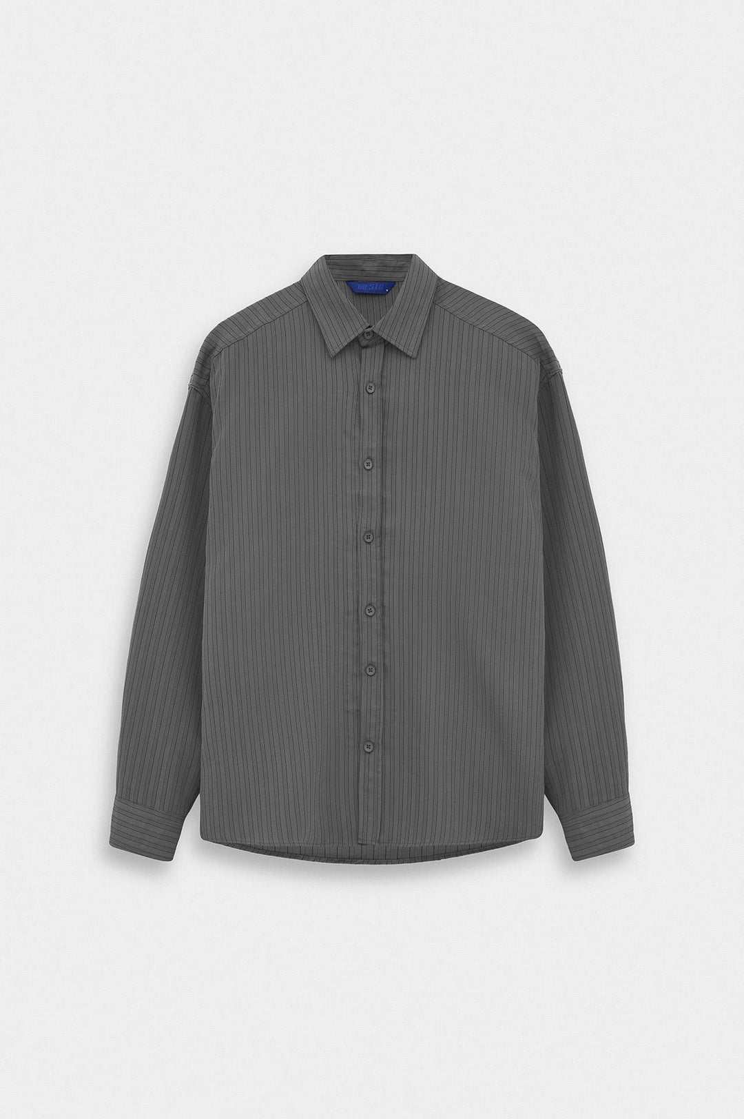 Giesto Chemise en Modal Anthracite Rayée Oversize - Anthracite